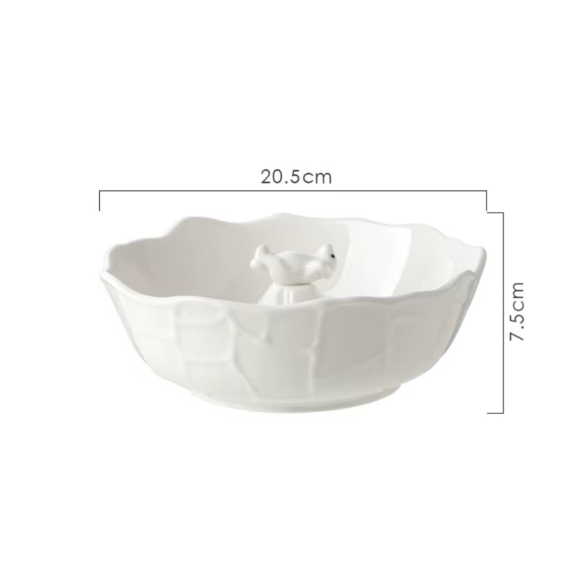 'Sleepy Bear' White Ceramic Bowl, Large 1.1L