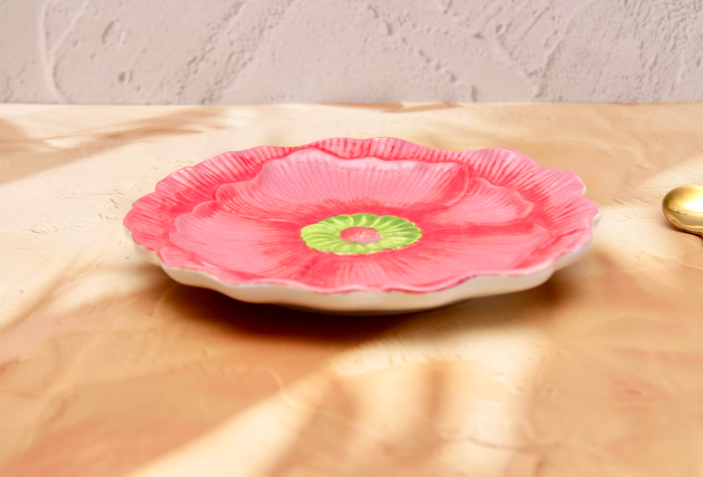 'Flora' Ceramic Dessert Plate - Red