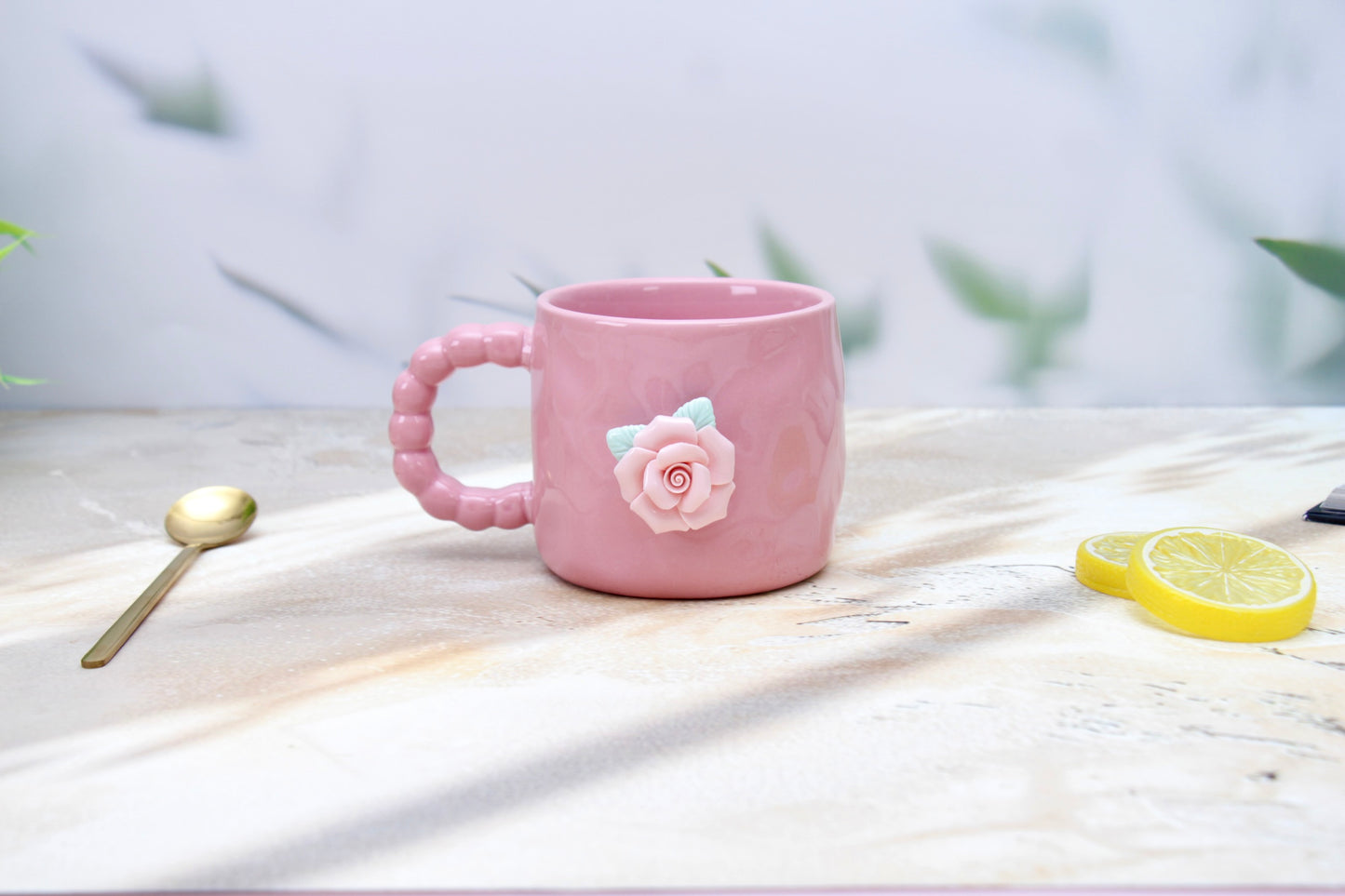'French Rose' Ceramic Coffee Mug, Pink