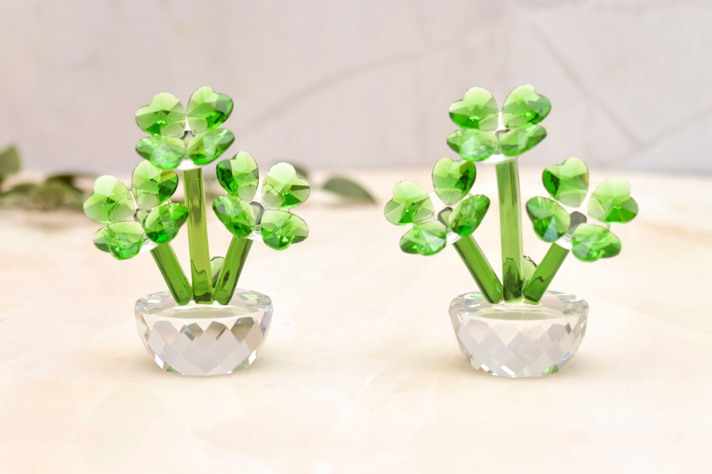'Jade' Mini Glass Crystal Plant