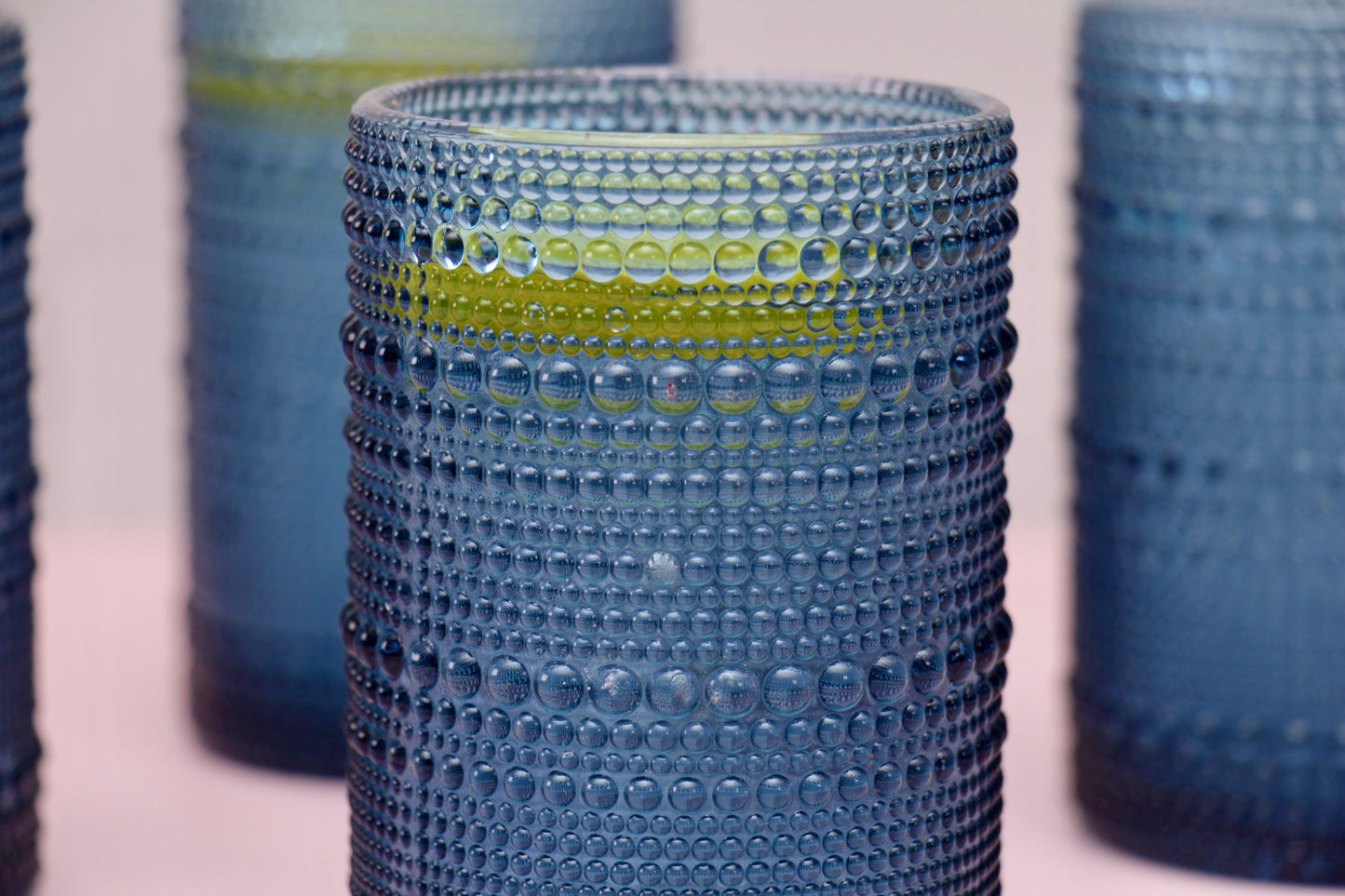 'Frost' Dotted Glass Tumblers, Set Of 4 - Blue