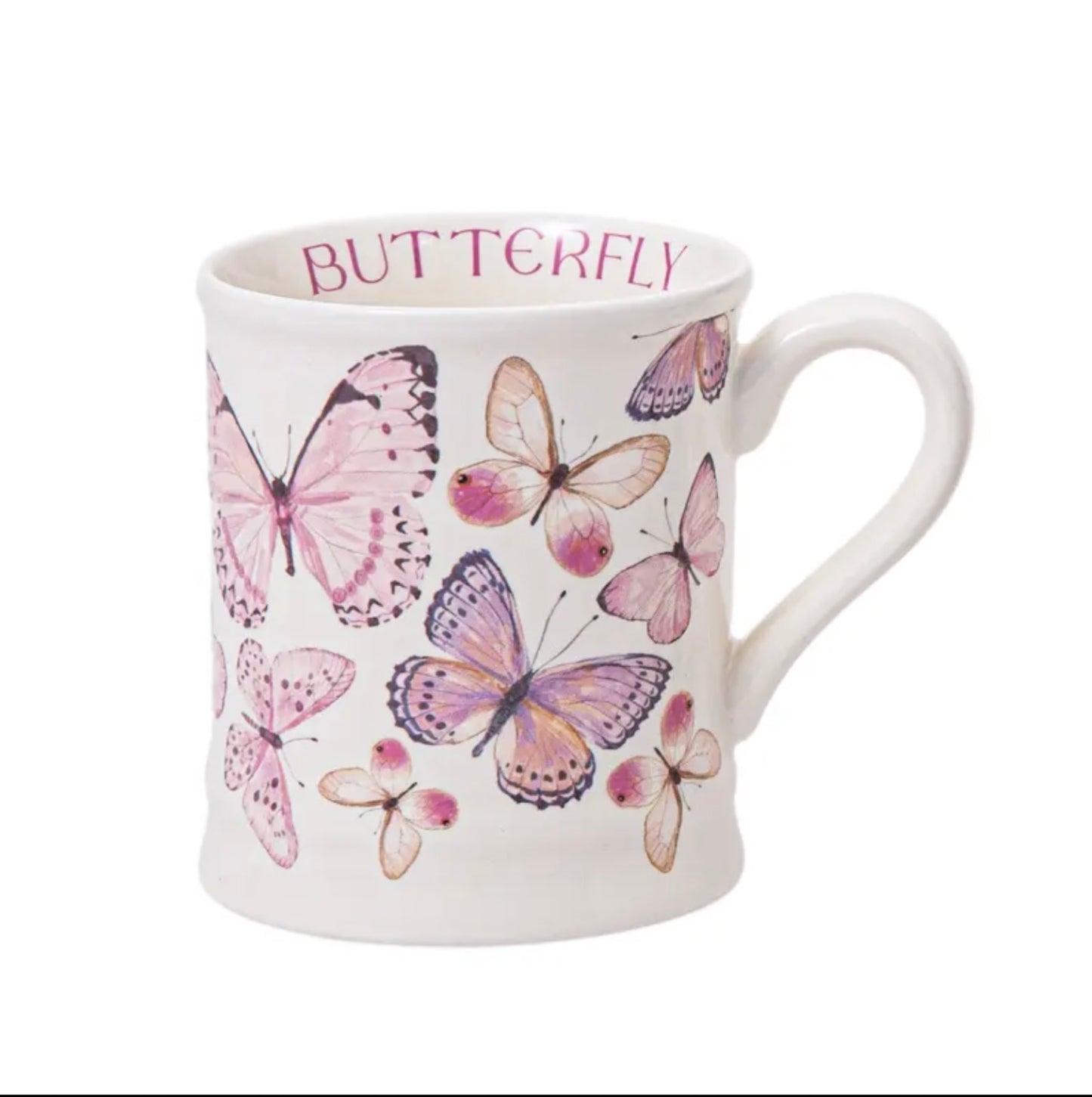 'Red Butterflies' Ceramic Coffee Mug