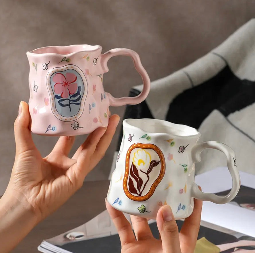 'Florence' Ceramic Coffee Mug, Pink