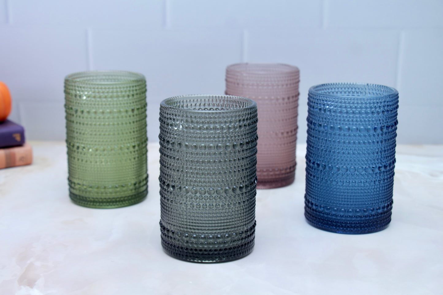 'Frost' Dotted Glass Tumblers, Set Of 4 - Assorted