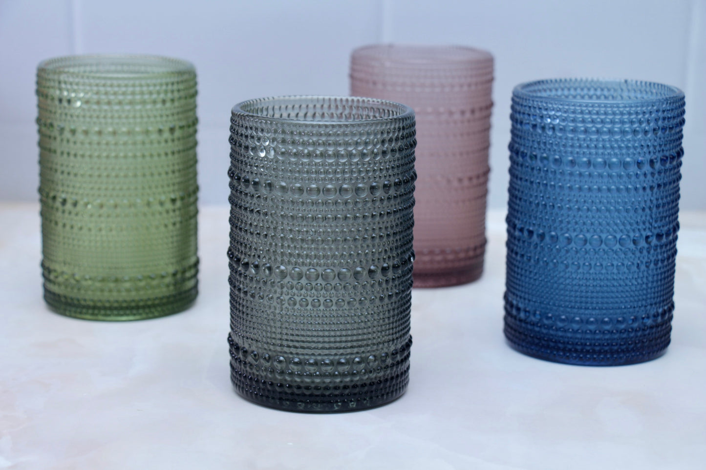 'Frost' Dotted Glass Tumblers, Set Of 4 - Assorted
