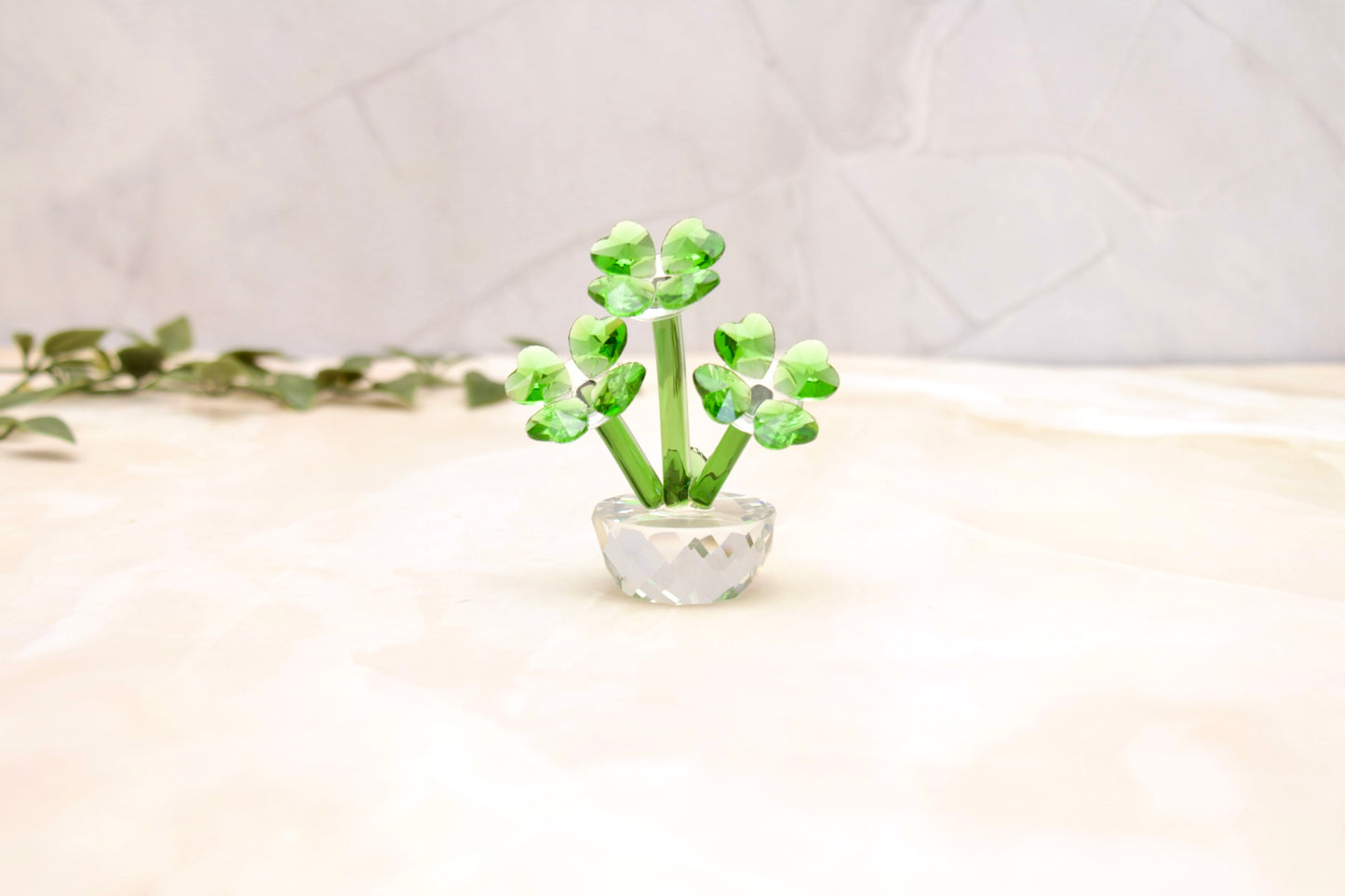 'Jade' Mini Glass Crystal Plant