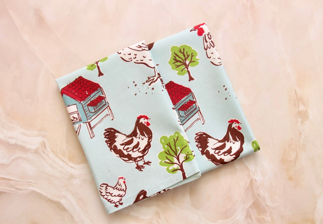 'Red Rooster' Printed Kitchen Towels, Set of 2