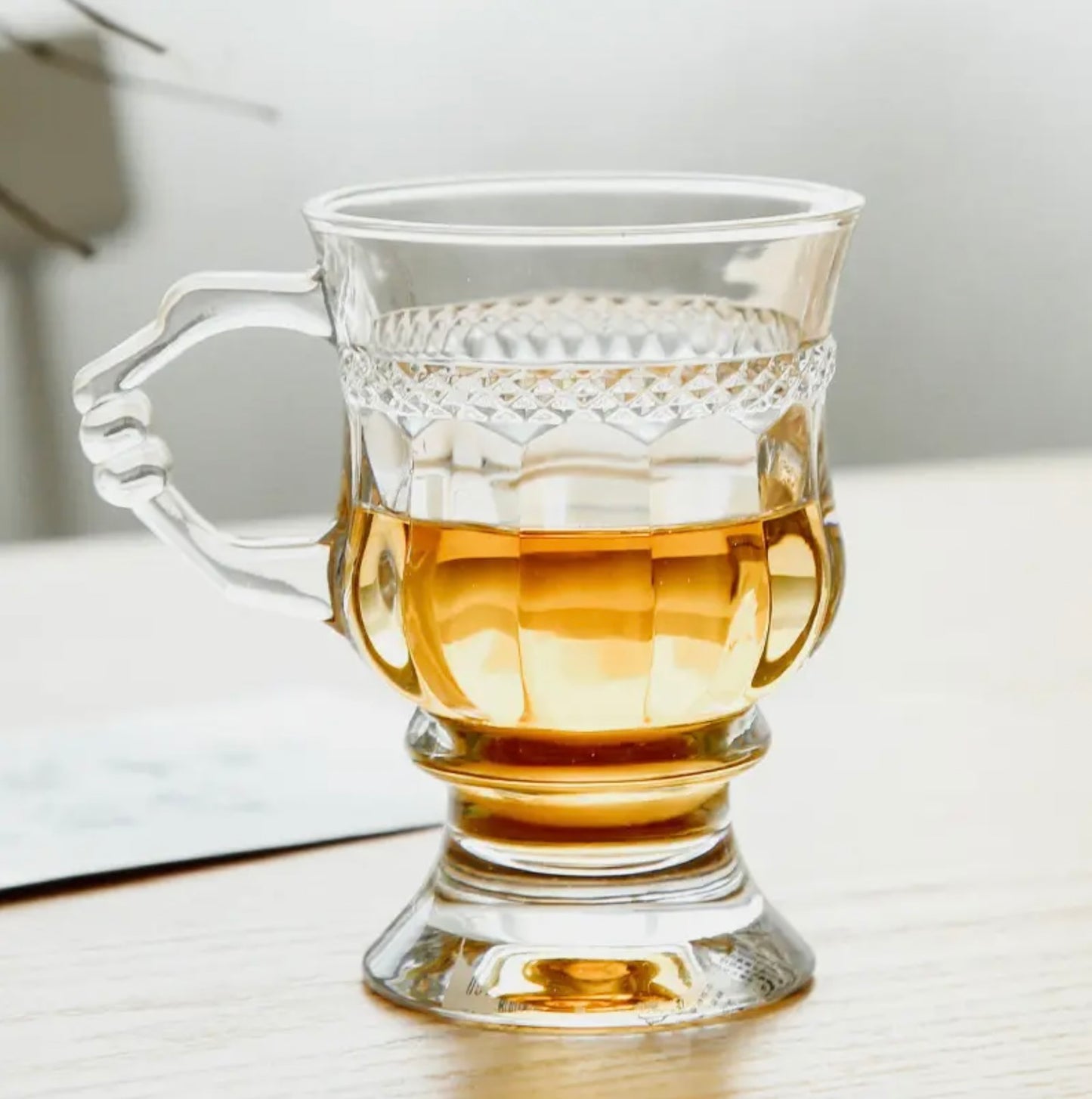 'Aster' Transparent Glass Cups, Set Of 4