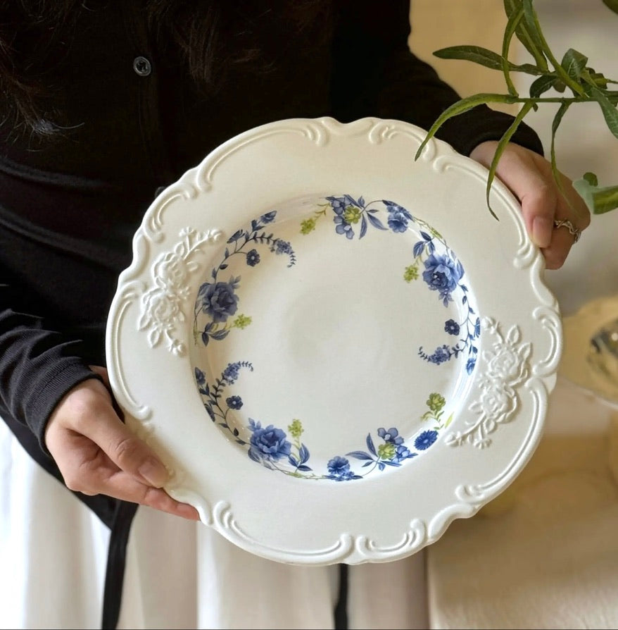 'Astrid' Ceramic Dinner Plate, Blue