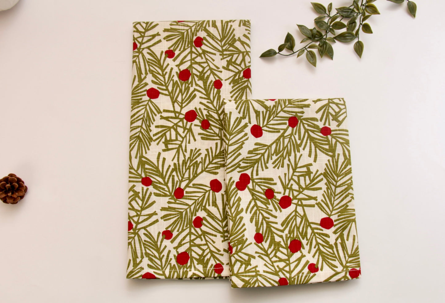'Cherry' Printed Kitchen Towels, Set of 2