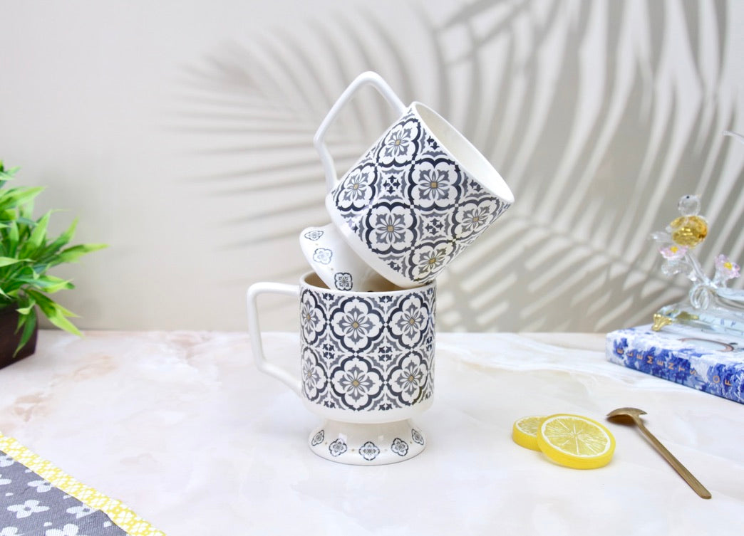 'Moroccan' Ceramic Coffee Mug, Grey