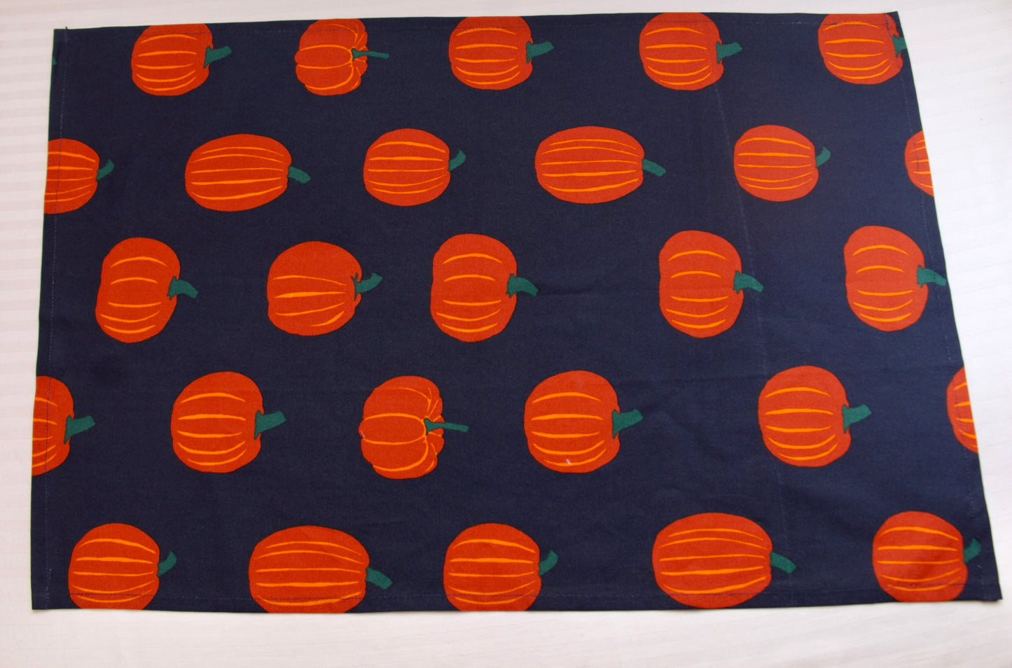 'Pumpkin' Printed Kitchen Towels Blue, Set of 2