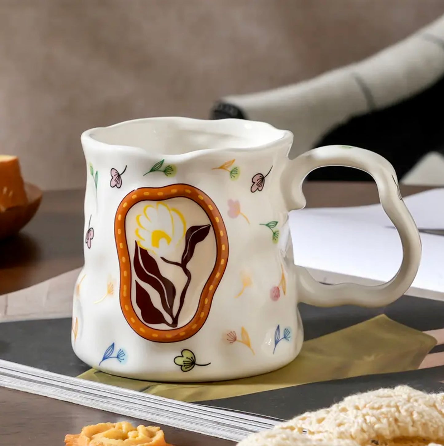 'Florence' Ceramic Coffee Mug, White