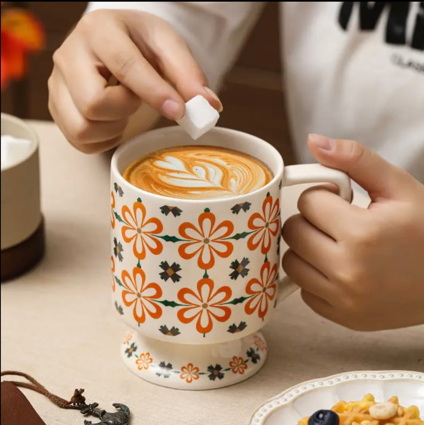 'Moroccan' Ceramic Coffee Mug, Orange