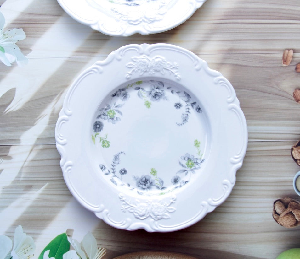 'Astrid' Ceramic Dinner Plate, Grey