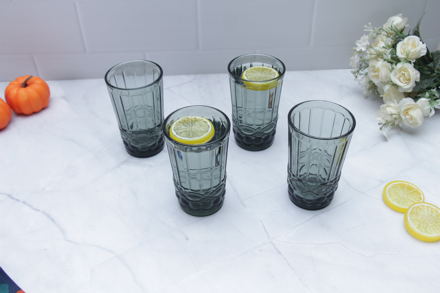 'Brooklyn' Glass Tumblers, Set Of 4 - Black