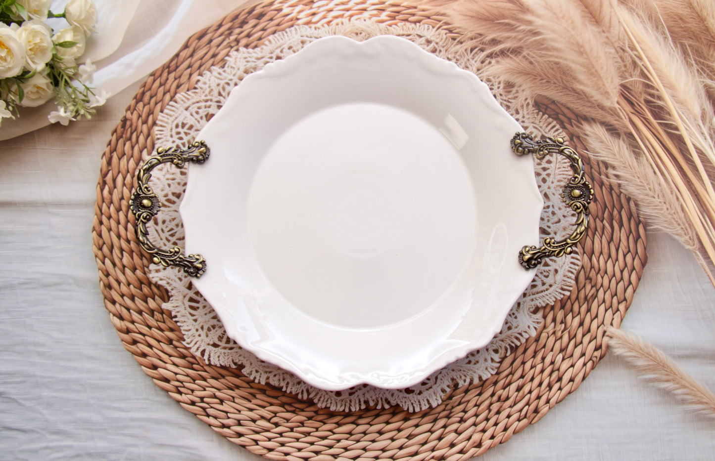 'Aster' Ceramic Serving Platter Large