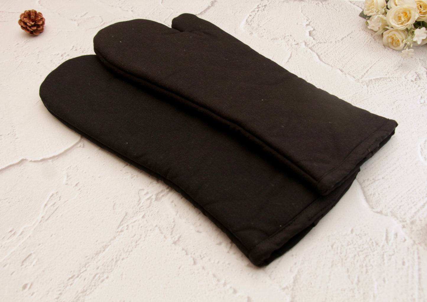 'Black' Long Mittens Set of 2