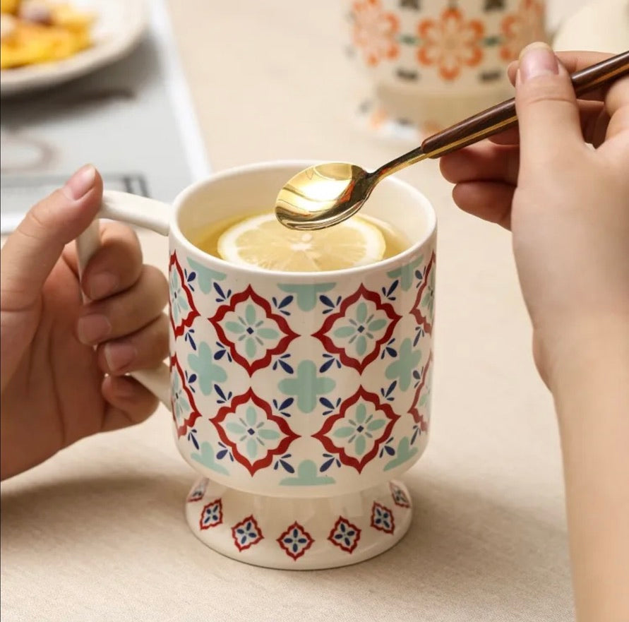 'Moroccan' Ceramic Coffee Mug, Red