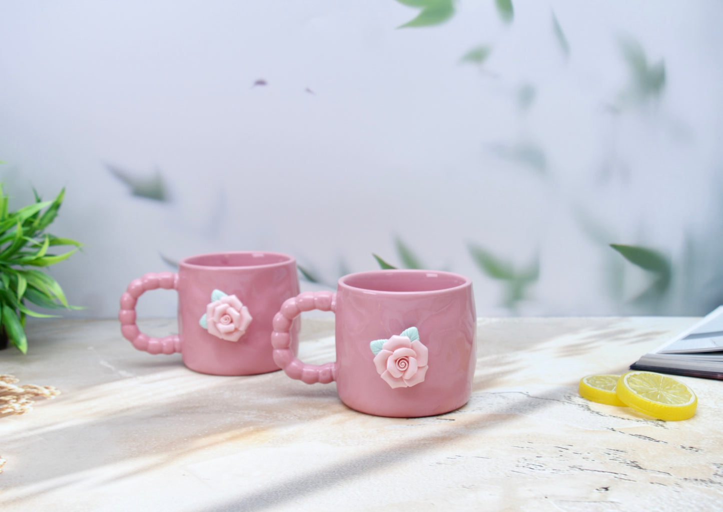 'French Rose' Ceramic Coffee Mug, Pink