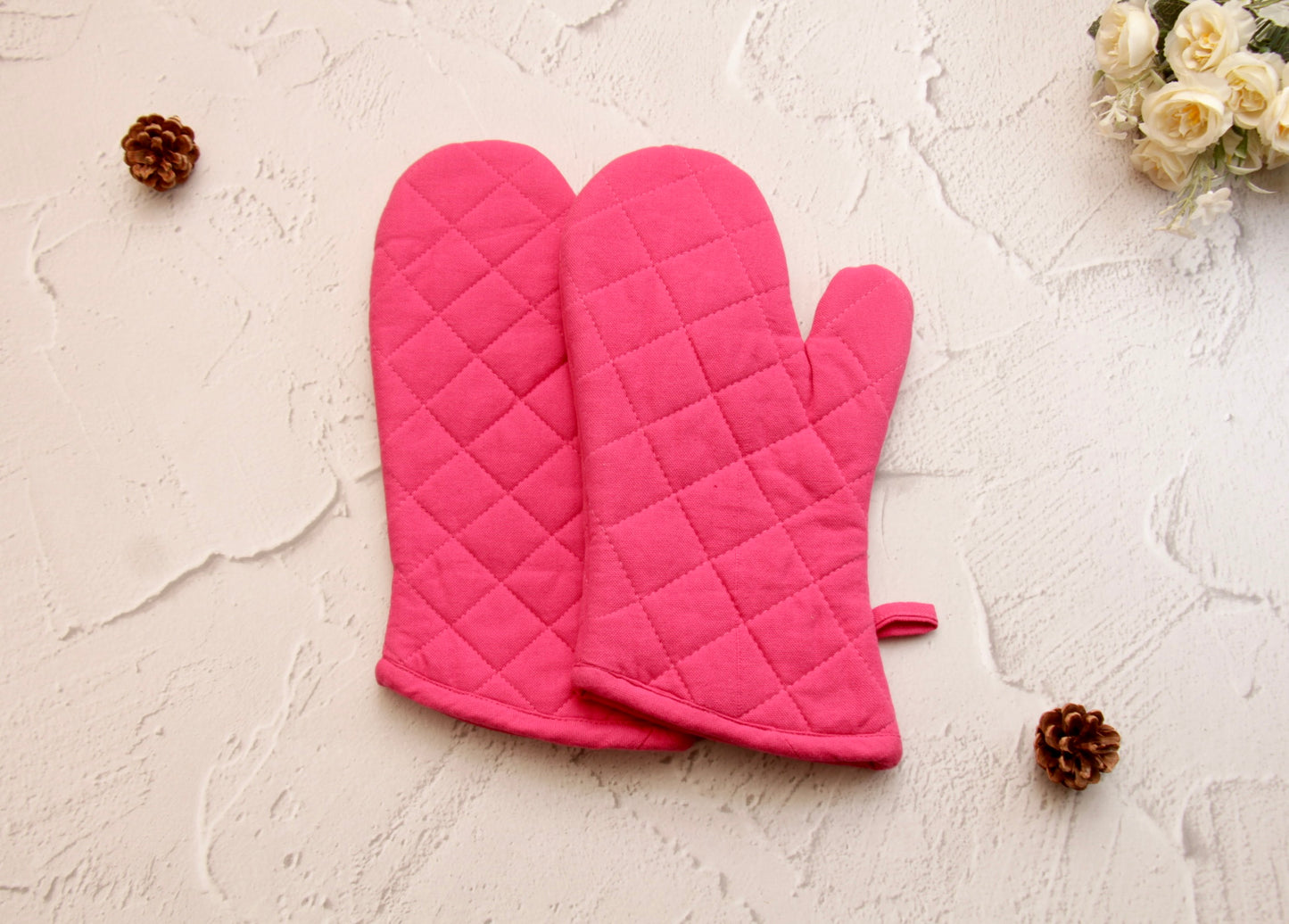 'Fuchsia' Oven Mittens Set of 2