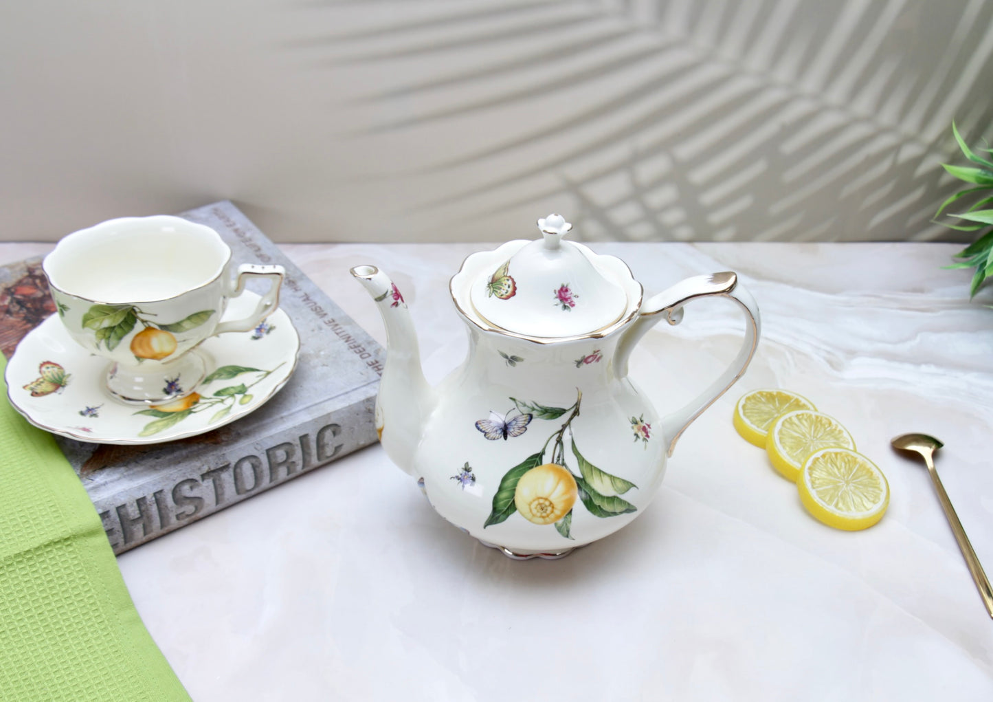 'Lemon Orchard' Ceramic Teapot