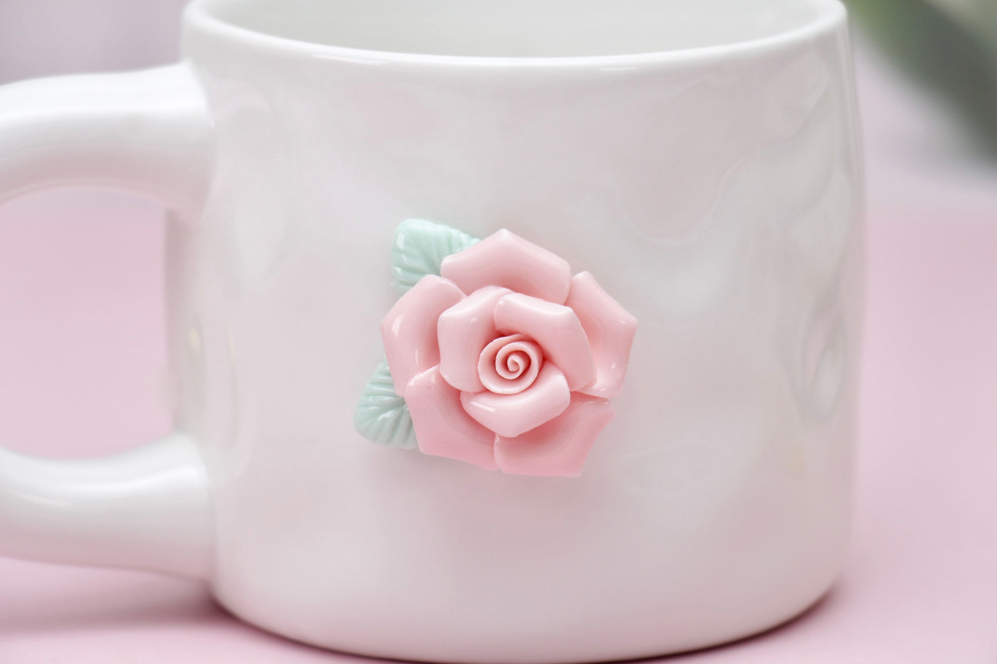 'French Rose' Ceramic Coffee Mug, White