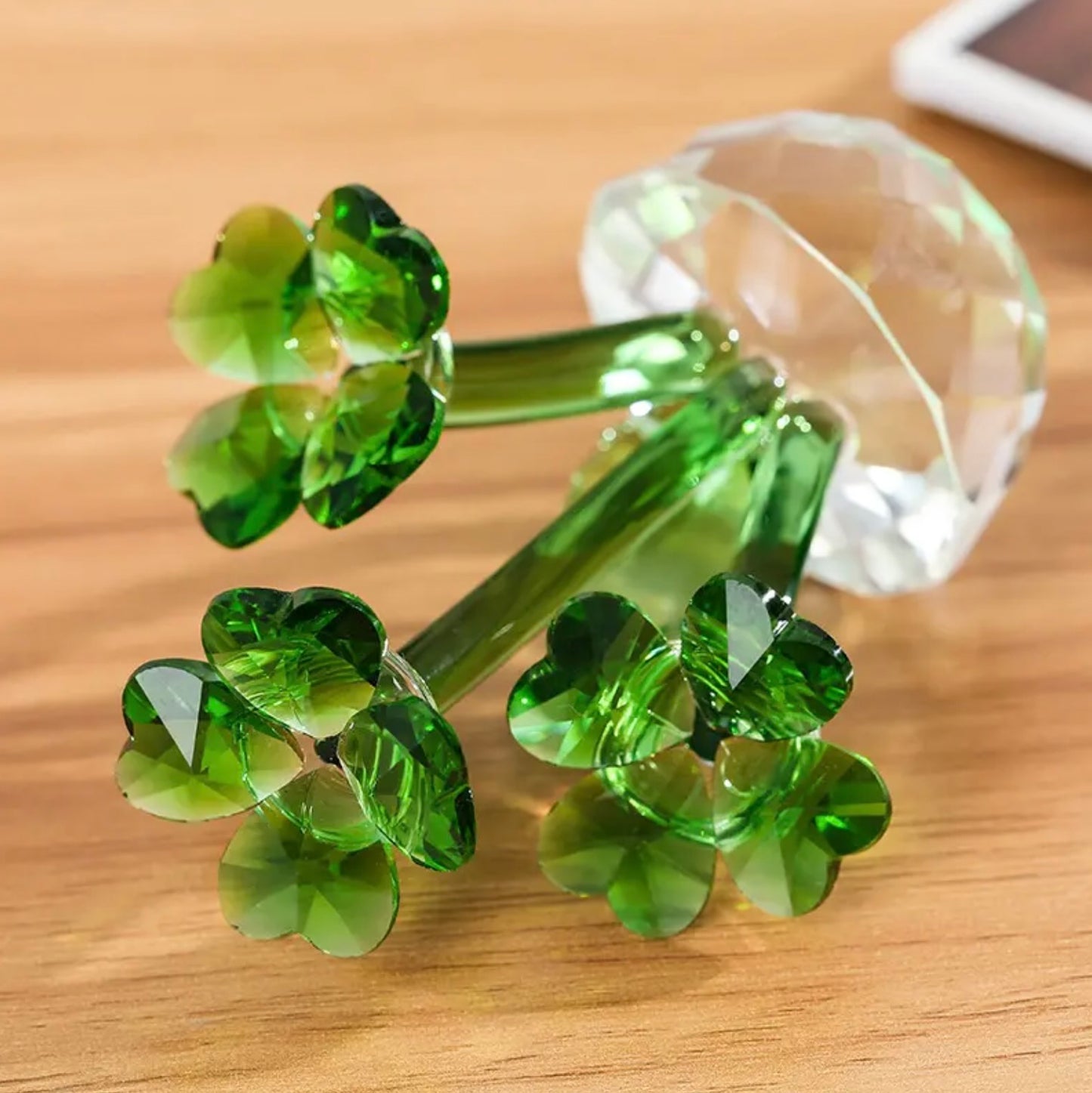 'Jade' Mini Glass Crystal Plant