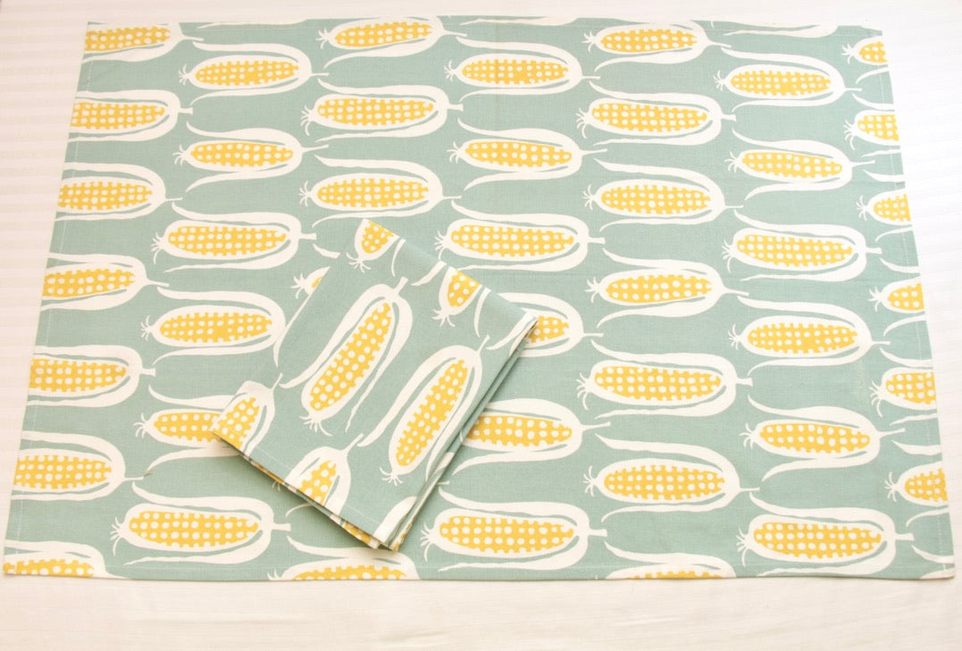 'Sweet Corn' Printed Kitchen Towels, Set of 2