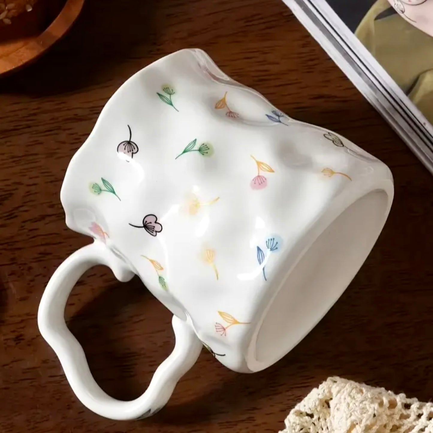 'Florence' Ceramic Coffee Mug, White