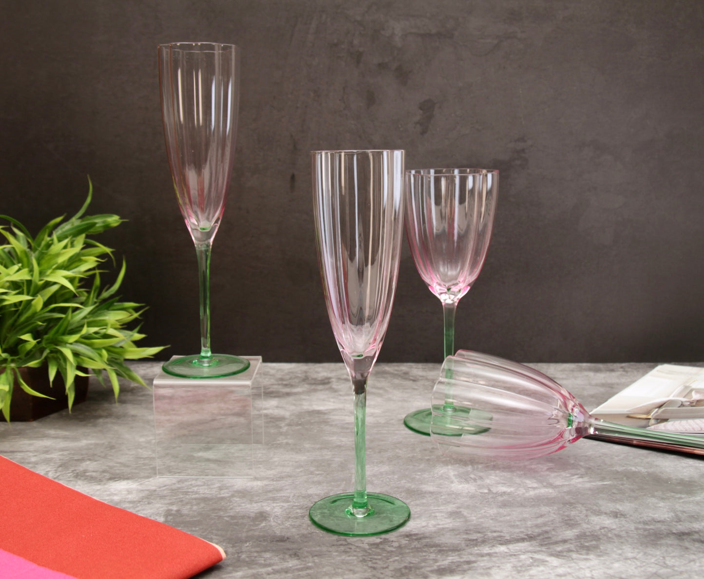 'Cherry Blossom' Champagne Glasses - Set of 2