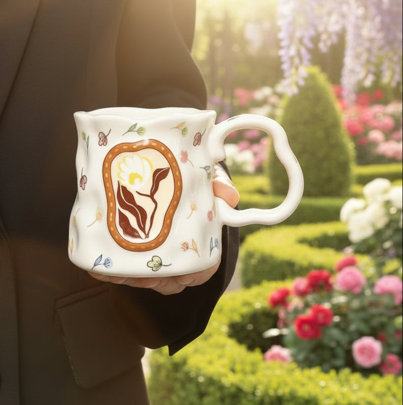 'Florence' Ceramic Coffee Mug, White