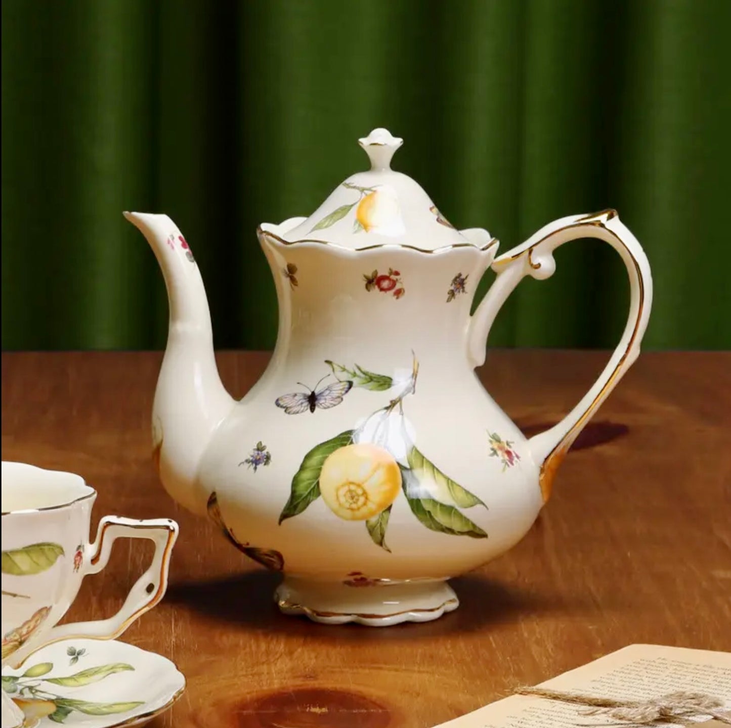 'Lemon Orchard' Ceramic Teapot