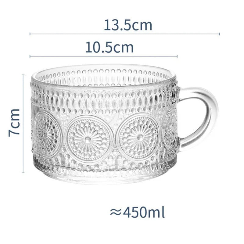 'Capri' Glass Cups - Set of 2, Transparent Rim