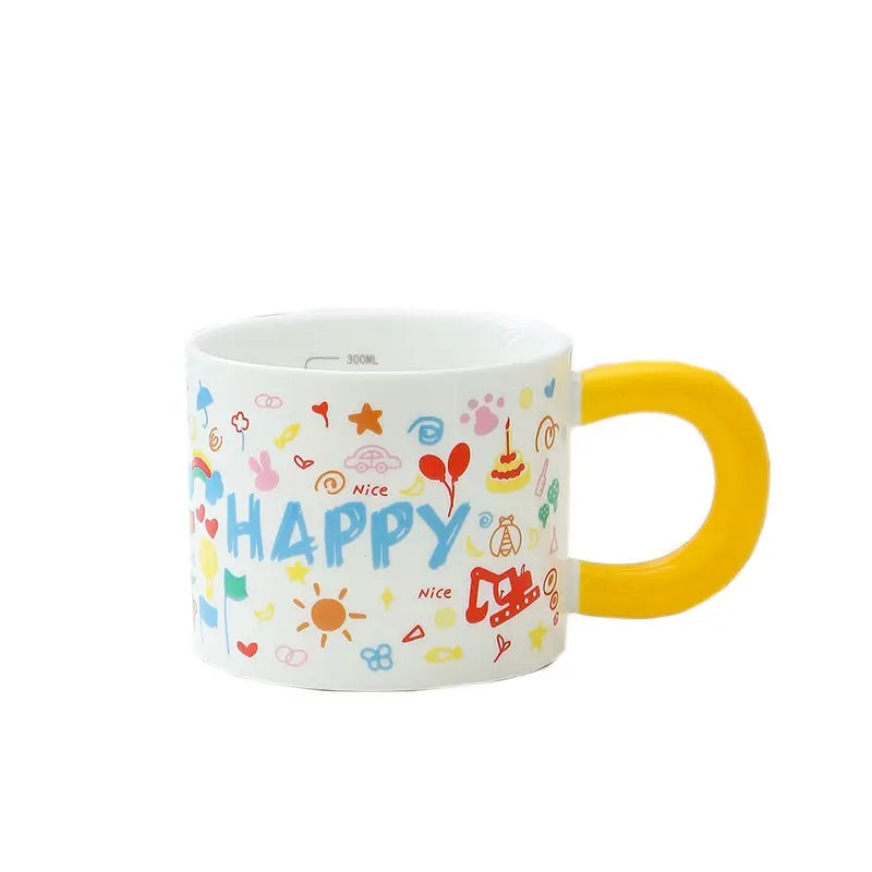'Sunshine' Ceramic Coffee Mugs - Happy