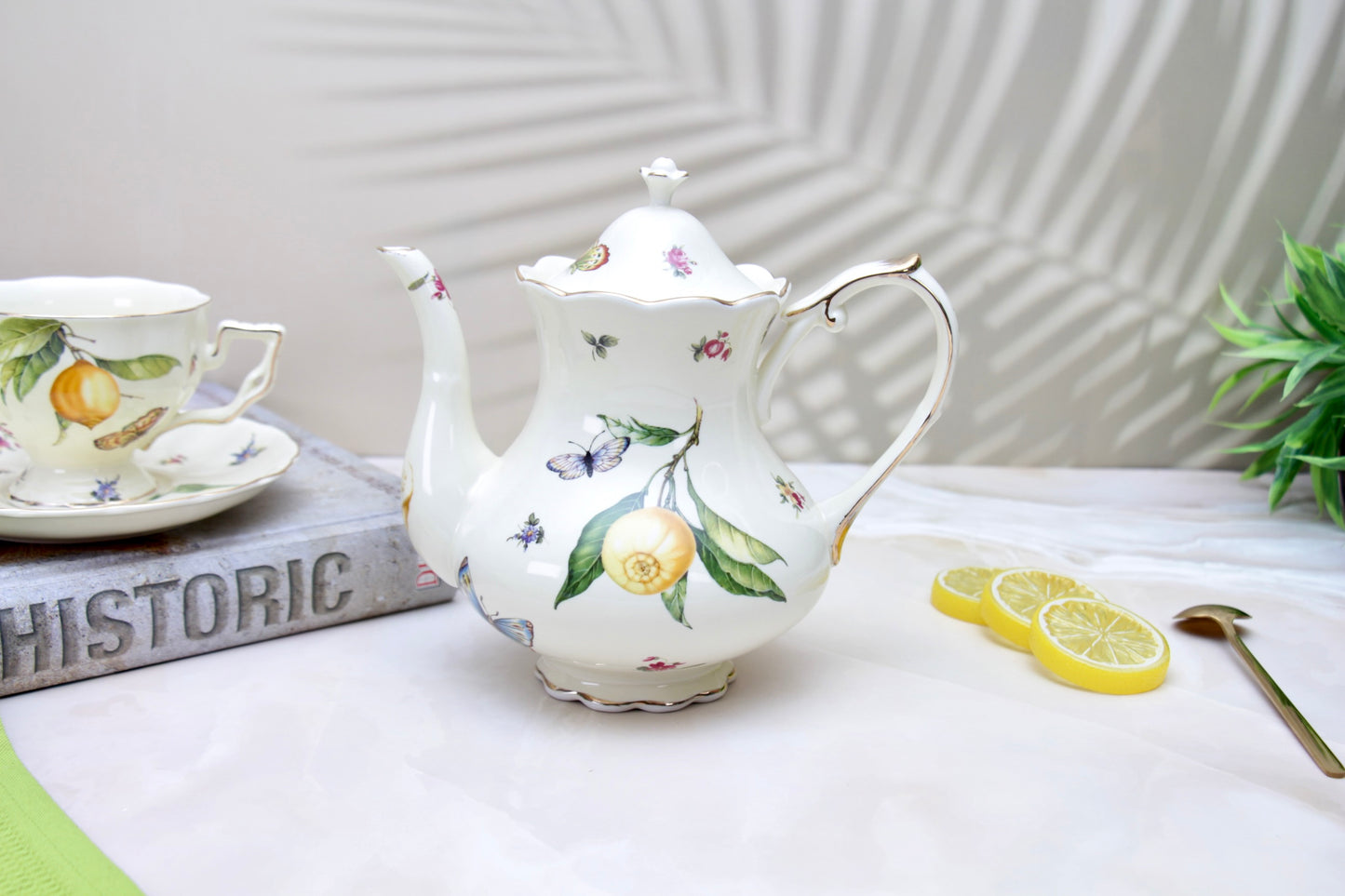 'Lemon Orchard' Ceramic Teapot