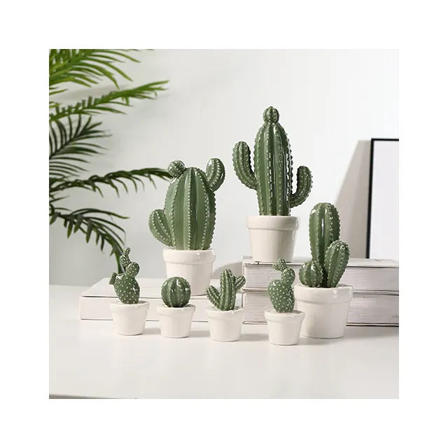 'Jade' Mini Ceramic Cactus Plant Decor