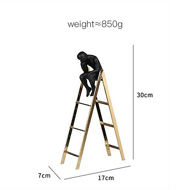 'Thinker on Ladder' Decor Figurine - Small