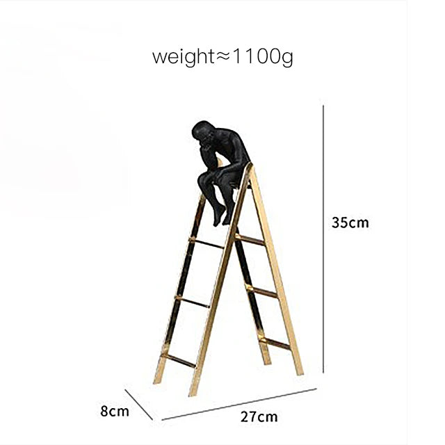 'Thinker on Ladder' Decor Figurine - Large