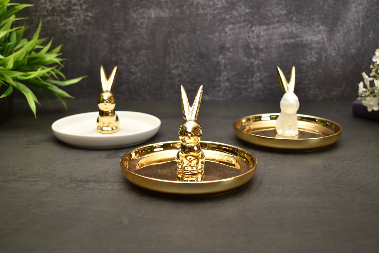 'Bunny' Jewellery Organiser / White & Gold - Peppylittlethings.com