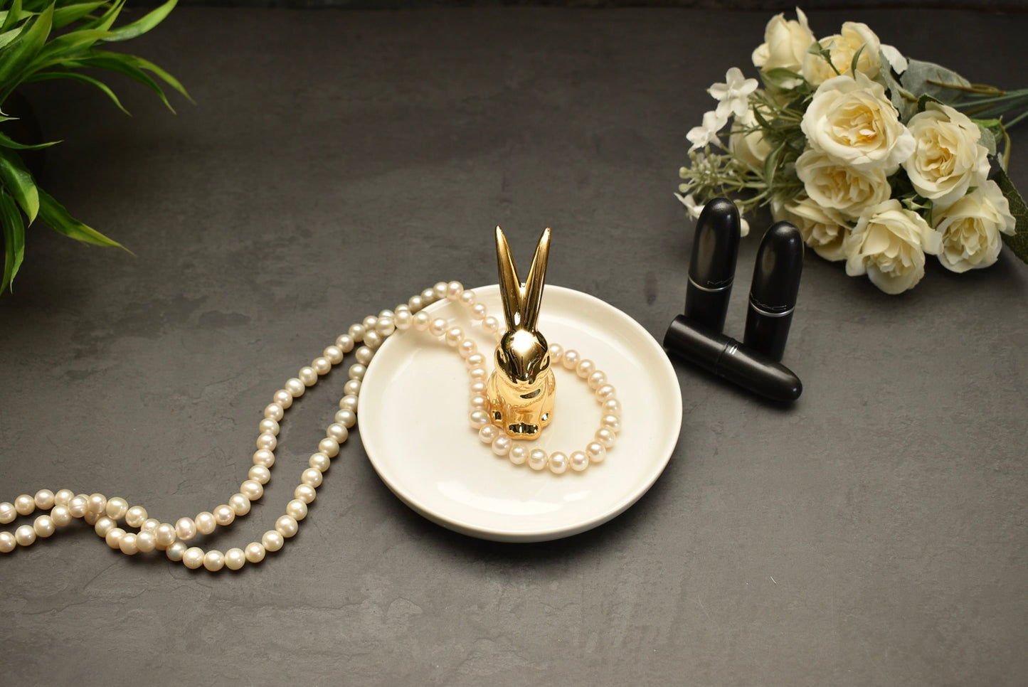 'Bunny' Jewellery Organiser / White & Gold - Peppylittlethings.com