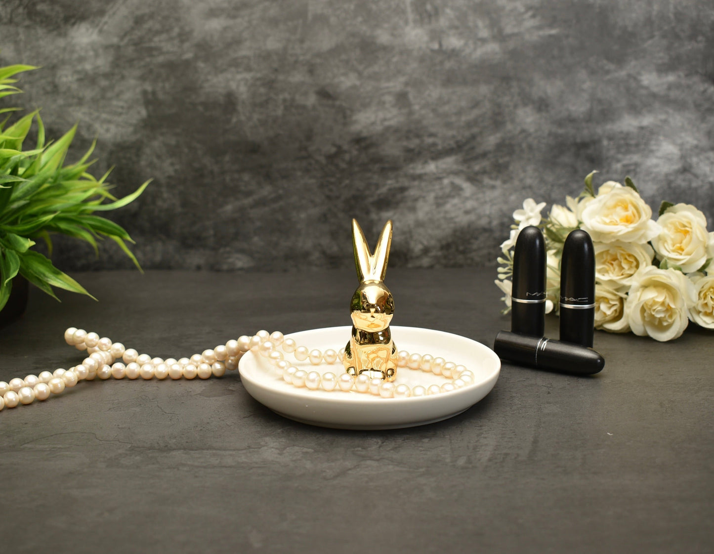 'Bunny' Jewellery Organiser / White & Gold - Peppylittlethings.com