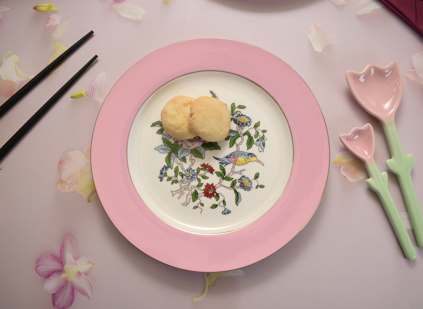 'Celine' Pink Bone China Dessert Plate - Peppylittlethings.com