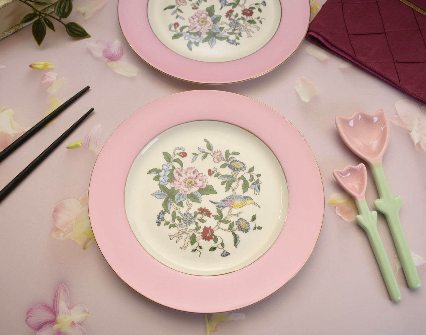 'Celine' Pink Bone China Dessert Plate - Peppylittlethings.com