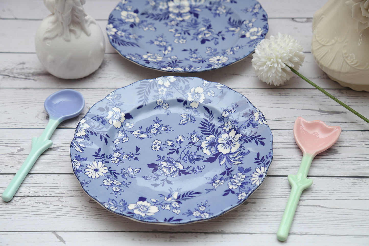 'Ornate' Blue Ceramic Snack Plate - Peppylittlethings.com