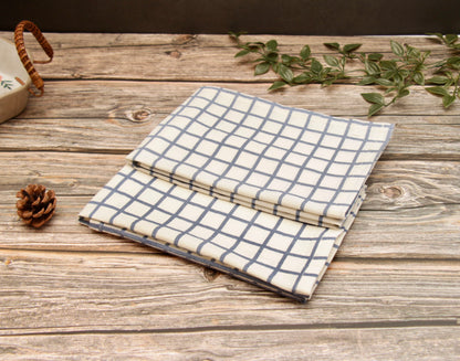 'Checkered' Printed Kitchen Towels, Set of 2