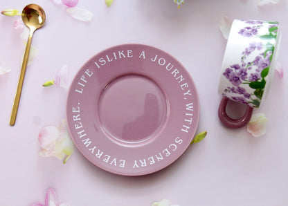'Purple Meadows' Ceramic Cup & Saucer, Set Of 1