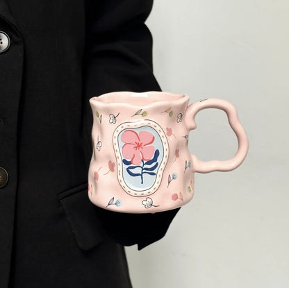 'Florence' Ceramic Coffee Mug, Pink