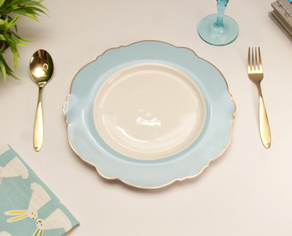 'Alice' Ceramic Dinner plate - Aqua