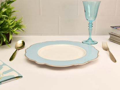 'Alice' Ceramic Dinner plate - Aqua